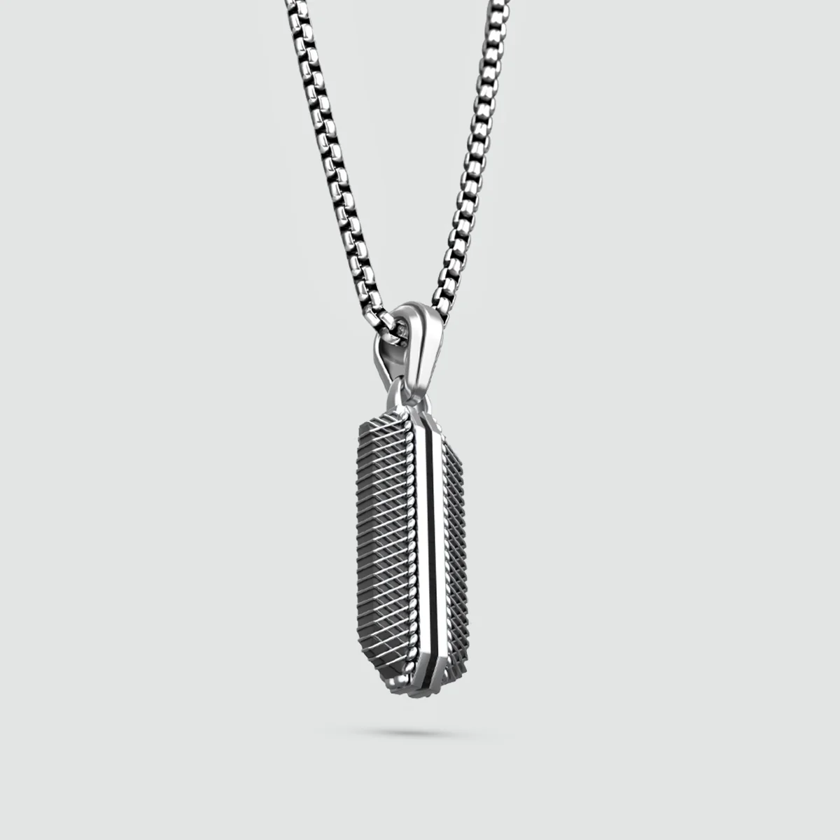 Kaliq - Oxidised Sterling Silver Pendant 13mm - Image 3