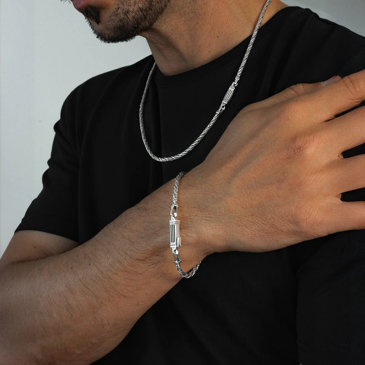 Nadir - Twisted Sterling Silver Rope Chain Necklace 3mm - Image 4